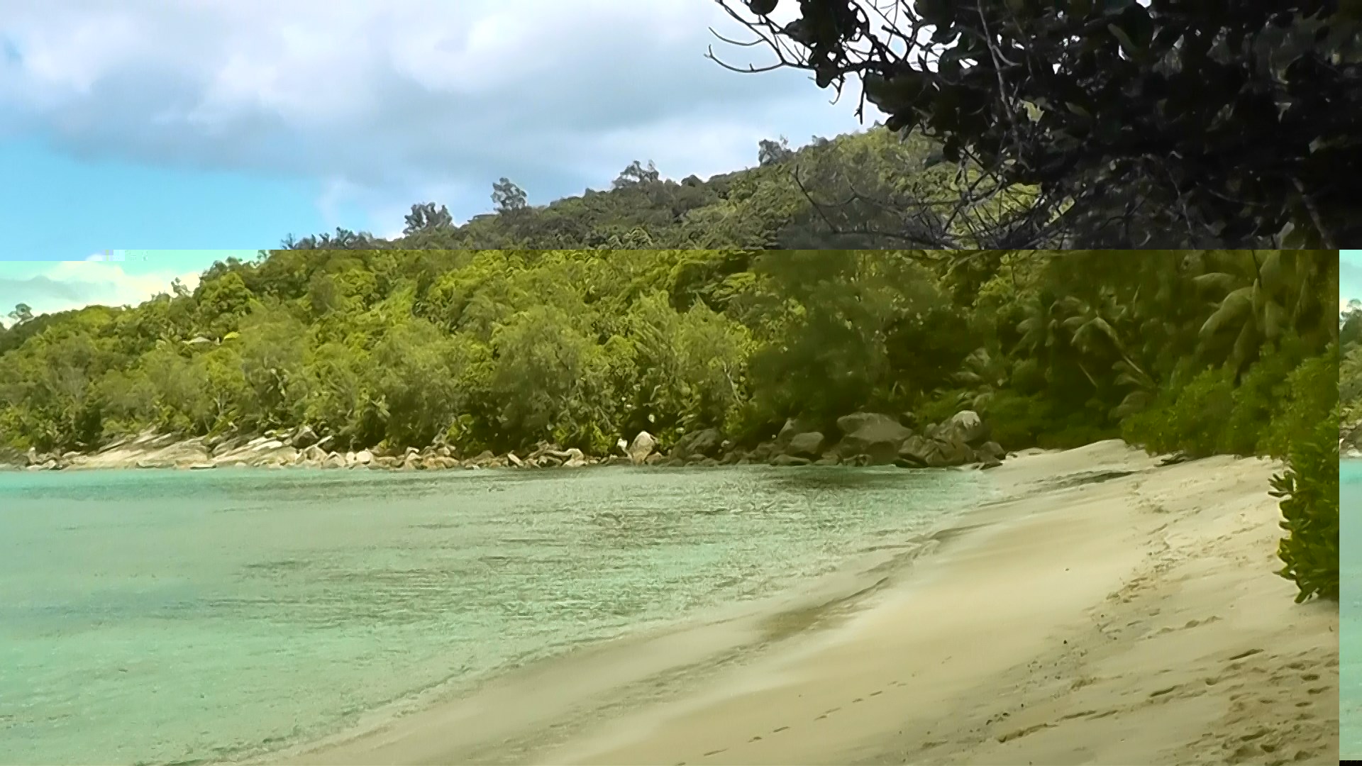Anse Takamaka, plage, vue droite