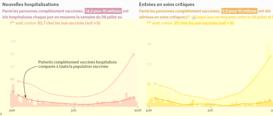 Le Monde - Evolution Hospitalisation et Soins critiques - juin / août 2021